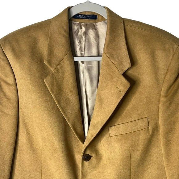 Chaps Ralph Lauren Men’s Size 40 S Blazer Sport Coat Microfiber 3 Button Camel - Picture 4 of 14